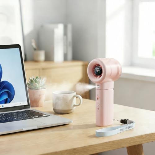 Handheld Turbo Misting Fan with LED Display & Safety Lock - Image 4