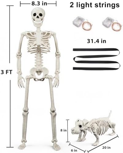Lighted Human & Dog Skeleton Halloween Decorations Outdoor/Indoor - Image 5