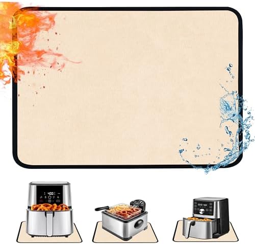 TOHONFOO Heat Resistant Mats for Countertop & Air Fryer, 20x16 in, Khaki by TOHONFOO