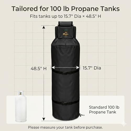 100 lb Propane Tank Cover Waterproof RV Patio Garage Heavy-Duty Tank Guard - Image 2