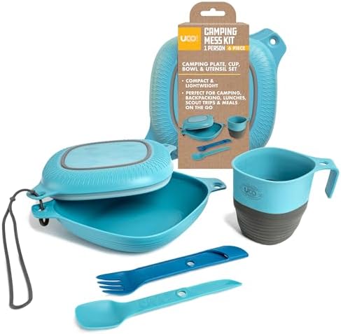 UCO Camping Mess Kit with Bowl, Plate, Collapsible Cup, and Switch Camping Spork by UCO