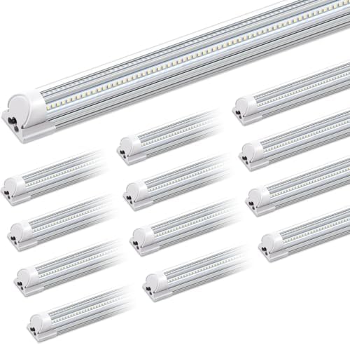Barrina T8 LED Shop Lights 8FT, 100W 15000LM 6500K, High Output, 12 Packs by Barrina