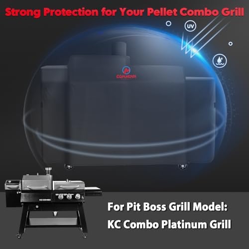 Comnova Grill Cover for Pit Boss KC Combo - Premium Wood Pellet Smoker Cover for Pitboss Waterproof & Heavy Duty, 600D Pellet BBQ Cover for Pit Boss KC Combo Platinum Series Grill - Image 4