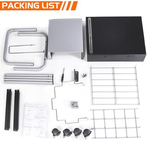 2-in-1 Grill Cart & Prep Table with Storage Shelves for Weber 22" & 18" Kettle Grills, Small Hook-On Grill Side Table, Grill Stand for Blackstone 17" Griddle for Ninja Woodfire Pitboss 150 Series - Image 7