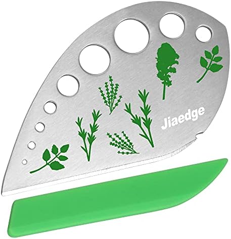 Herb Stripper, Jiaedge Green 9 holes Stainless Steel Kitchen Herbs Leaf Stripping Tool, Metal Herb Peeler for Kale, Collard Greens, Thyme, Basil, Rosemary Stripper by Jiaedge-Enjoythekitchenfun