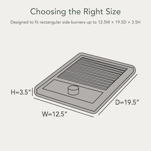Covermates Classic Side Burner Cover - 12.5" Wx19.5 Dx3.5 H - Water Resistant - Image 2