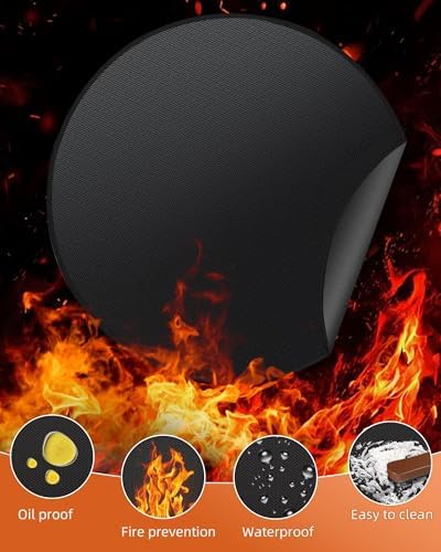 48" Round Fireproof Grill Mat for Deck & Patio, Double-Sided Silicone Coated Fiberglass, Heat Resistant Up to 2000°F, Reusable Under Grill Deck Protector for Fire Pit, Smokeless Stove, Outdoor BBQ - Image 4