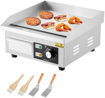 Garvee 14 In Commercial Electric Griddle, Flat Top Grill Countertop Griddle by Garvee