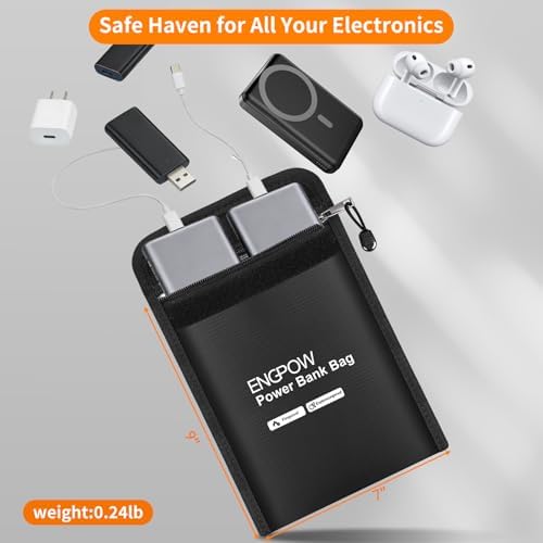 ENGPOW Fireproof Organizer Travel Safe Bag, Portable Electronic Carry Case - Image 4