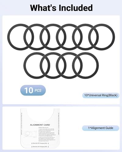 KALAPOP for Magsafe Ring - 10 PCS, Ultra-Thin(0.4mm) Magsafe Sticker, Compatible with iPhone 17/Air/16/15/14/13/12 Series, Samsung Galaxy, Google Pixel Series Black - Image 7