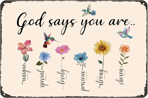 FunnySign God Says You Are Amazing Garden Tin Sign 8x12 Inch by Funnysign