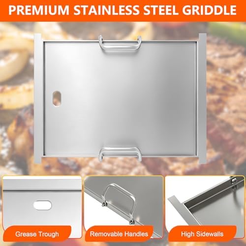 Half-Size Stainless Steel Flat Top Griddle Insert for Captiva Designs GR001 - Image 3