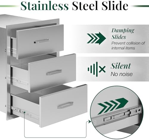 Jocisland 18-Inch Stainless Steel Outdoor Kitchen Drawer Cabinet - Image 6