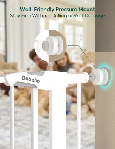 Babelio Auto Close Dog Gate with Cat Door, CatPrivilege I, 29-43" - Image 6