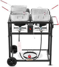 Outdoor Propane Deep Fryer with Double Burner Propane Stove by FireRiot