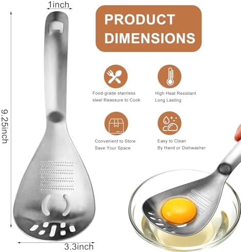 5 in 1 Multifunction Cooking Spoon - 18/8 304 Stainless Steel Slotted - Image 2