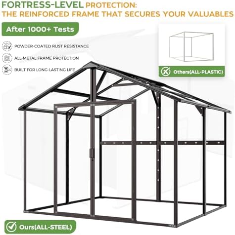 WACASA 8x8 FT Resin Plastic Outdoor Storage Shed with Floor - Image 6