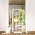 55.11" Extra Tall Cat Gate 29.5-40.6'' Wide Pet gate for Doorway Pet Gate with Cat Doors NO Drilling Pressure Mount Kit for Cats and Dogs Indoor Doorways liveing Room Bedroom-White by PamperYourPet