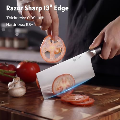 PAUDIN Cleaver Knife 7 Inch, Razor Sharp Chinese Chef Knife Dishwasher Safe, German High Carbon Steel Vegetable Cleaver with G10 Handle, Meat Slicing Slicer, Daily Meal Prep for Home and Restaurant - Image 6