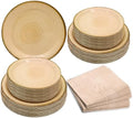 75Pcs Wood Grain Party Supplies Rustic Wood Slice Part y Set 9"& 7" Wood Grain Plates and Napkins for Camp Fire Camping Woodland Animal Lumberjack Wood Birthday Party Decor Serve25 by HSPAIDYP