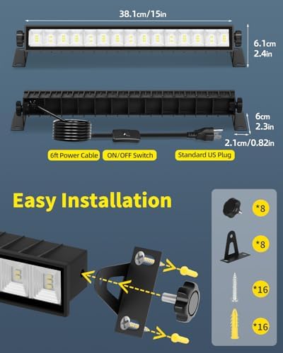 5400LM Shop Light Plug in with Switch, IP66 for Workshop Garage Yard, 4Pack - Image 6