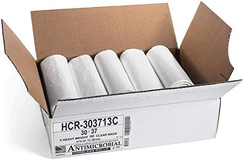 Aluf Plastics HCR-303713C High Density Star Sealed Coreless Roll Bags, 30 gal, Polyethylene, 30" x 37", Clear (Pack of 500) - Image 2