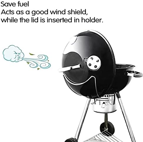 GRISUN Side Table Shelf & Lid Holder Combo for Weber Kettle 22 Charcoal - Image 5