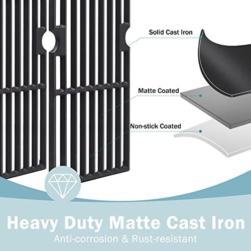 Criditpid 18 Inch Grill Grates for Charbroil Performance 463376519 Replacement Parts, Cast Iron Cooking Grid for Char-Broil 463377319, 463376419, 463376319, G470-0002-W1, G470-0003-W1, G321-0005-W1 - Image 3