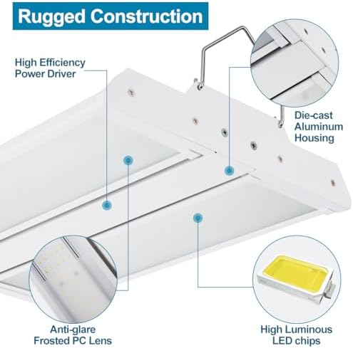 4 Pack High Bay LED Shop Light 150W 21000LM 5000K Daylight - Image 3