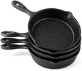 4 Pack Mini Cast Iron Skillets with Handle, 4 Inch Black by Unknown