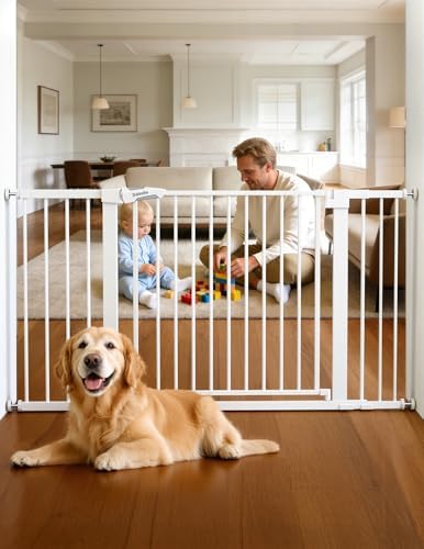 Babelio 36-57" Extra Wide Baby Gate for Stairs No Drilling, PressGuard - Image 2