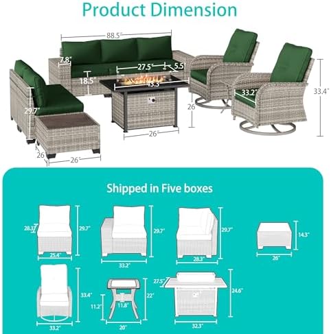 Outdoor Patio Furniture Set PE Wicker Rattan Outdoor Sectional Sofa - Image 3