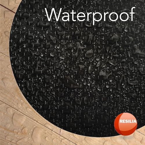 RESILIA Round Under Grill Mat – Heavy Duty, Reusable Outdoor Floor Protector Mats for Deck, Patio, & Garage – Large 36 Inch Diameter, Black, Diamond Plate, Made in The USA - Image 5