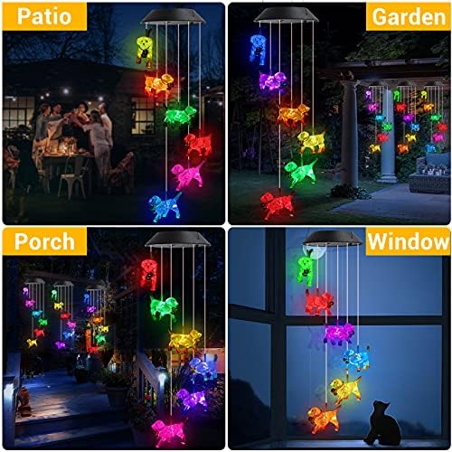Toodour Solar Wind Chime, Color Changing Wind Chimes Dog - Image 6