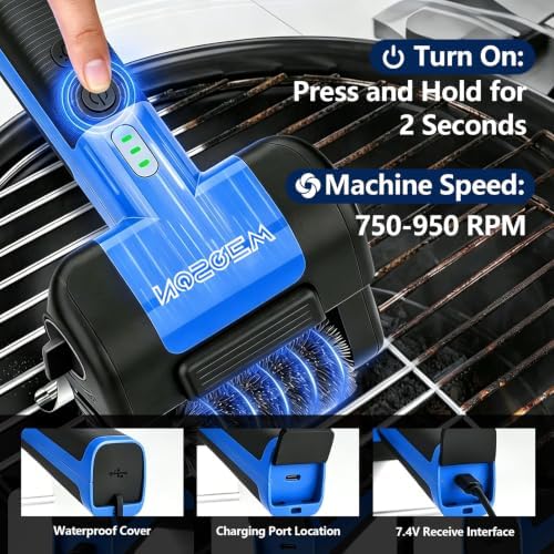 Electric Grill Cleaner, Cordless BBQ Grill Cleaner with 4500mAh - Image 4