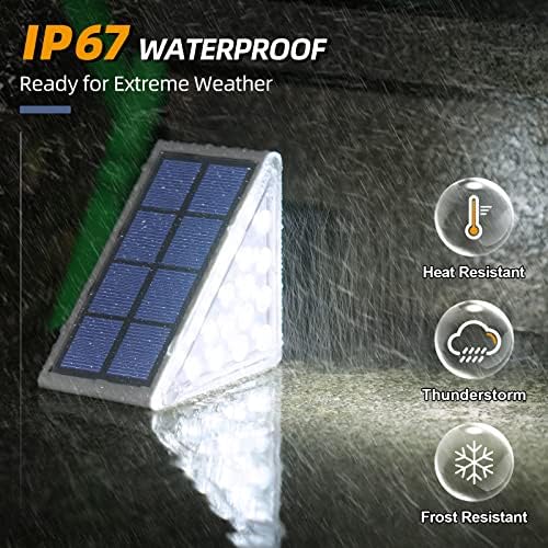NIORSUN Solar Step Lights,8 Pack Cool White Solar Stair Lights Outdoor Waterproof IP67 Auto On Off,Solar Lights for Steps,Stair,Patio,Yard,Porch,Front Door,Sidewalk,Deck Decor - Image 5