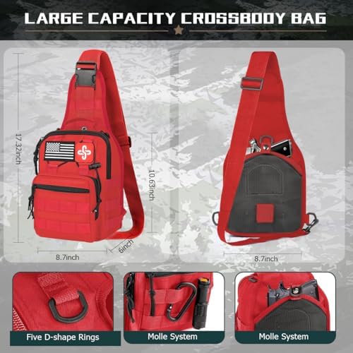 Survival Kit, 262Pcs Survival Gear and Supplies with First Aid Kit Pouch and Crossbody Bag, Emergency Kit with Tent, Camping Axe Hammer, Survival Shovel w/Pick, Bug Out Bag Gifts for Men Women - Image 2