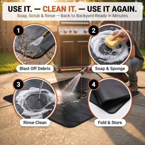 60x40inch Under Grill Mats for Outdoor Grill, Heat Resistant Pad - Image 6