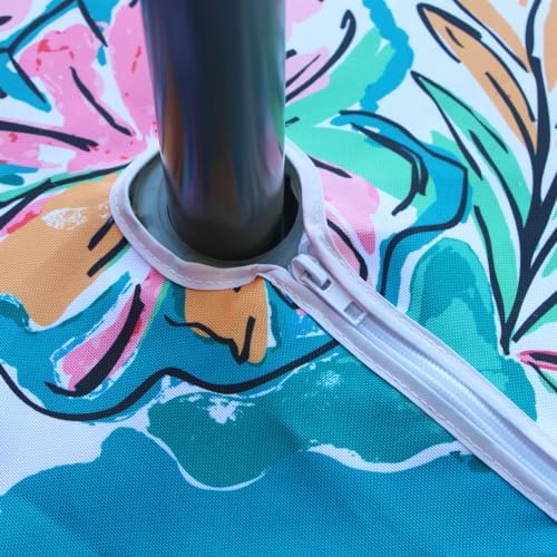 EHouseHome Outdoor and Indoor 60x84 inch Tablecloth with Umbrella Hole and Zipper, Waterproof Zippered Patio Table Cloths, Spring/Summer Table Covers for Backyard Circular Table/BBQs/Picnic - Image 4