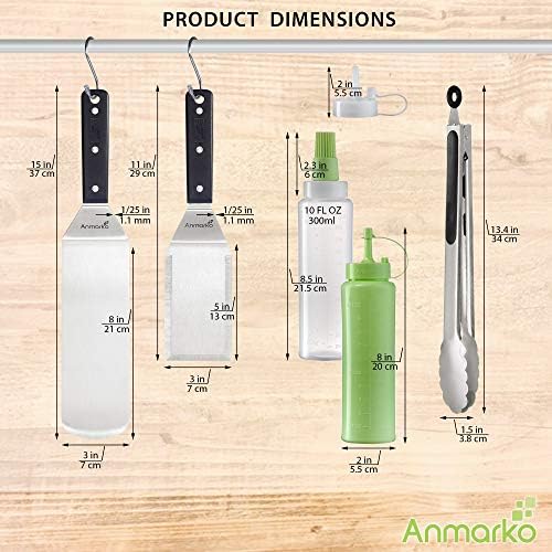 Metal Spatula Set of 4 - Griddle Accessories kit - Grill Flat Spatula Pancake Flipper Hamburger Turner - Metal Utensil Great for BBQ Grill Flat Top Cast Iron Griddle - Image 6