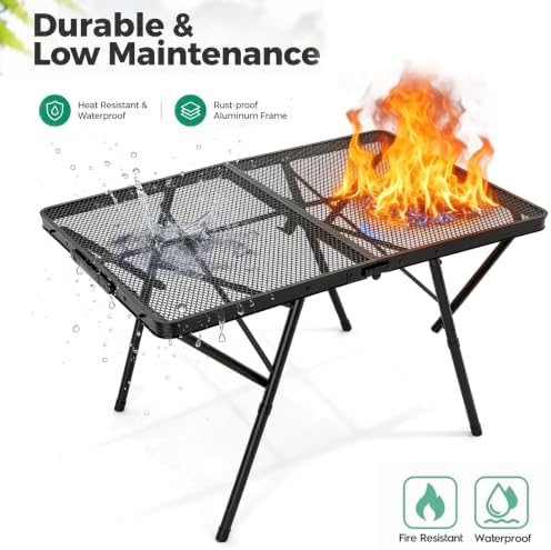 JOUYEK Folding Grill Table,3x2 FT,X-Frame Adjustable Height Camping Table - Image 6