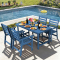 FUNBERRY Outdoor Dining Set, HDPE 5 Piece Dining Table Set with Chairs by FUNBERRY