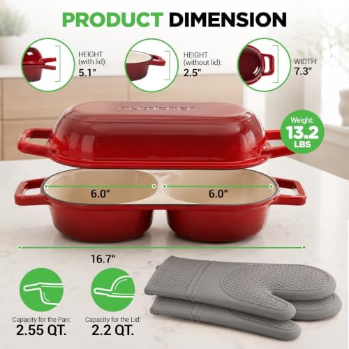 NutriChef Mini Double Dutch Oven for Sourdough Bread Baking - Image 3