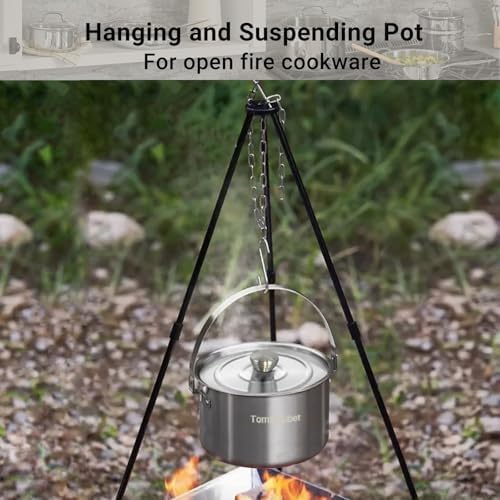 Camping Cookware Set 304 Stainless Steel Cooking Pots Pan Set with Travel Tote Bag for Camping Outdoor Kitchen Cooking Picnic for 4-6 - Image 7