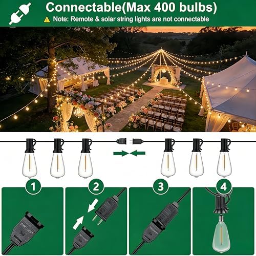 25FT Outdoor String Lights, IP45 Waterproof Patio Lights LED ST38 - Image 6