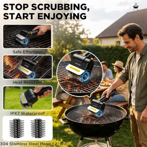 Cordless Electric Grill Brush, Rechargeable BBQ Grill Cleaner for Outdoor - Image 4