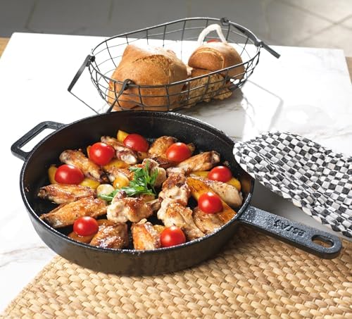 ESTAS 11 Inch Cast Iron Skillet – Pre-Seasoned Large Cast Iron Frying Pan for Searing, Roasting & Baking – Oven, Stovetop, Grill & Campfire Use – Includes 5.5 Inch Cast Iron Mini Skillet - Image 2