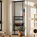 Gardner Pet Extra Tall Cat Gate 49"-86" Adjustable Height, Tall Pet Gate for Doorways/Hallways with 27.5"-37" Adjustable Width Baby Gate with 4 Extensions Kits, No Drilling Pressured Mounted (Black) by GardnerPet