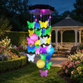 Toodour Solar Wind Chimes for Outside, Hanging Butterfly Shell Wind Chime by Toodour