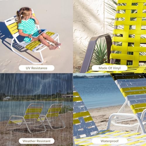 LukLoy 2" Wide 20ft Long Vinyl Straps for Patio Chairs Repairs, Yellow - Image 3
